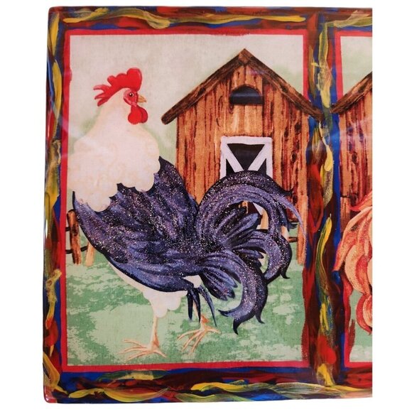 CHICKEN ROOSTER KITCHEN Trivet Tile for Country Farmhouse, Fun Serving Tray - Picture 4 of 9